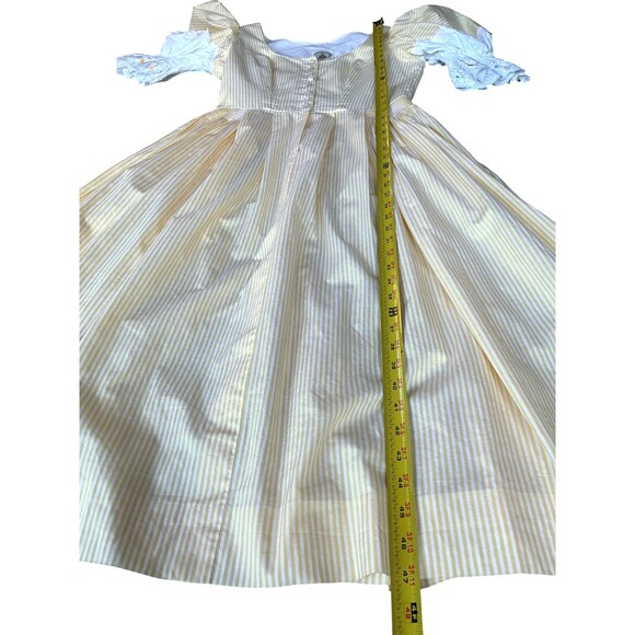 Kruger Dirndl Dress Size 40 US 12 Yellow Stripe Puff Sleeve Milkmaid Octoberfest - Picture 15 of 15